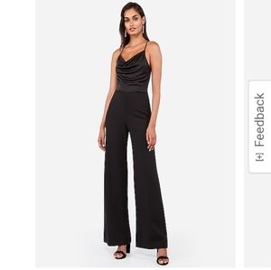 Express Black Cowl Neck Wide Leg Jumpsuit